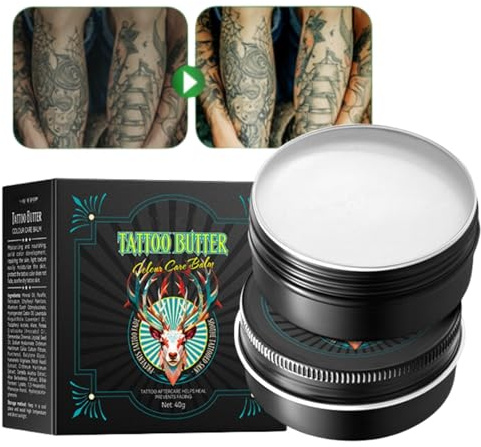 Tattoo Butter - Tattoo Aftercare - Tattoo Aftercare Cream for Color Enhancement - Tattoo Aftercare Butter Balm - Natural Tattoo Body Moisturiser - Moisturizing & Nourishing