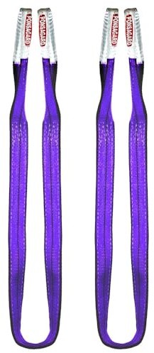 PONSA Eslinga de elevación de Bucle de Doble Capa para 1.000 kg - Longitud: 1m, Ancho: 3cm. Sistema Patentado PONSAGARD con protección contra abrasión y Corte (Pack 2 uds.)