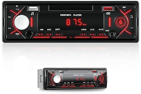CAMECHO Car Radio Bluetooth Single DIN Car Stereo Audio, Car Audio with Bluetooth Handsfree/FM/ MP3/U Disk/AUX/USB Charge | Not a CD Player