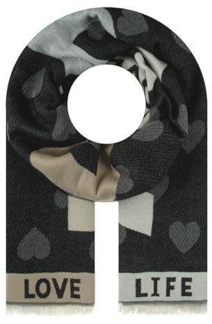 Majea Damenschal Winterschal Strickschal Damen Schal (880044) (schwarz 13)