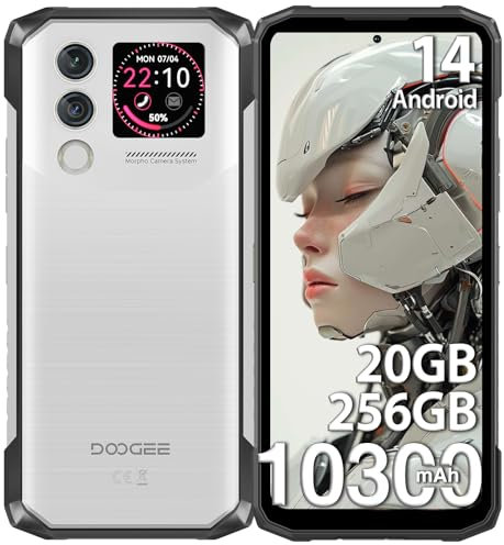 DOOGEE Blade 10 MAX Movil Irrompible,32GB+256GB/2TB Movil Resistente Android 15, 10300mAh Móvil Rugerizado,Pantalla Trasera multifunción de 1,54’’ con Pantalla de 6,56’’ Moviles, 50MP+8MP, NFC,FaceID