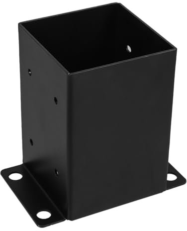 WATIIFUFU Timber Post Base Plate, Black Carbon Steel 4x4 Post Support Bracket for Gazebo, Outdoor Pergola and Wood Fence, Heavy-duty Easy Install Base Plate