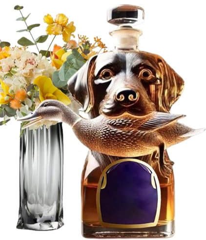 Botella de licor – Hound Garrafa Whiskey, recipiente hermético para alcohol, estatua para perros, decoración de mesa para vino, tequila bourbon fiesta decoración