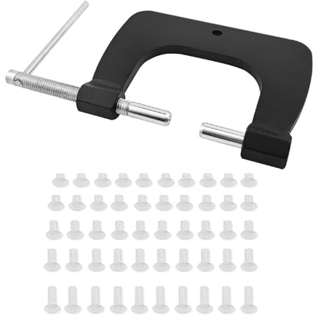 MLWRID Hand Tubular Rivet Tool, 1/8 Semi Tubular Rivet Tool Kit with Aluminum Tubular Rivets for Window Vent, Tonka Toy, Pinball Machine & Coleman Repair – 50Pcs