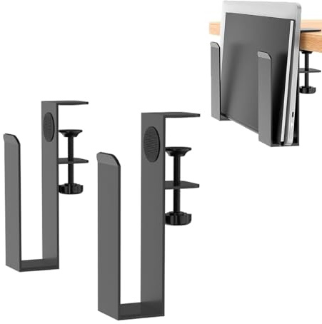 Lansls Support Réglable Bureau Latéral Support Latéral Ordinateur Portable Réglable Organisateur Latéral en Métal De Table Rangement Latéral De Bureau Noir Tablettes Livres