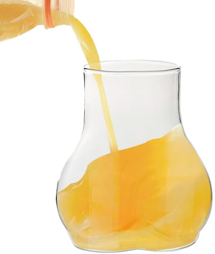 Bicchiere da bere a forma di gluteo, bicchiere creativo a forma di umano, trasparente da 450 ml, per caffè, cacao, latte, vino, acqua, cocktail, tè e champagne, per decorazione di bar e feste