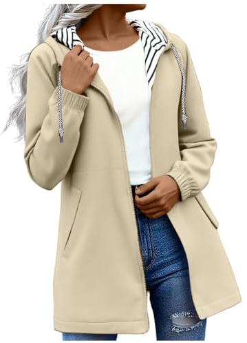 Hooded Raincoat Women Jackets Drawstring Zipper Rain Coats Hiking Cycling Windbreaker Lightweight Plus Size Waterproof Jackets Windproof Waterproof Jackets Ladies Sunscreen Jackets with Pockets