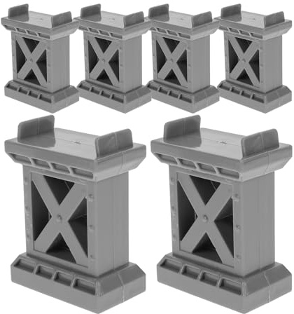 PLAFOPE Supporti per Ponti Ferroviari in Legno 6 Pezzi Accessori per Treni in Legno Compatibili Montanti per Ponte Rialzati per Giocattoli Ferroviari