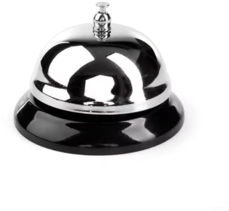 Stainless Steel Call Bell for Restaurant for service - Loud for crisp Ding Dong Press Button, Mechanical Counter Bell for Kitchen Bar for hotel Reception Desk, No for battery Required, Red & Green