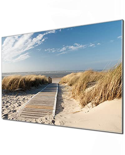 banjado® Glas Magnettafel mit 4 Magneten - Magnetwand 45x30cm mit Motiv Dünen - Memoboard/Pinnwand magnetisch, beschreibbar, perfekt für die Küche - Magnetboard auch als Wandbild/Wandtafel