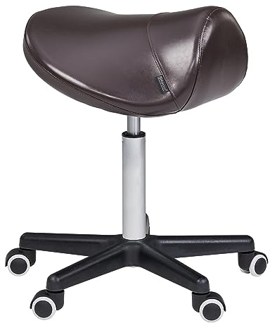 Master Massage 91558DE Sadelpall, rullpall, svängbar pall, arbetspall, övningspall, kosmetisk pall (kaffe), 5900 g