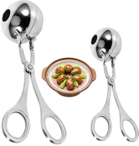 2 Stück Antihaft-Fleischballer Kugelzange, Non-Stick Fleisch Ballers, Kuchen-Pop-Fleischklöschen-Hersteller-Eis-Zangen, Plätzchen-Teig-Schaufel für Küche