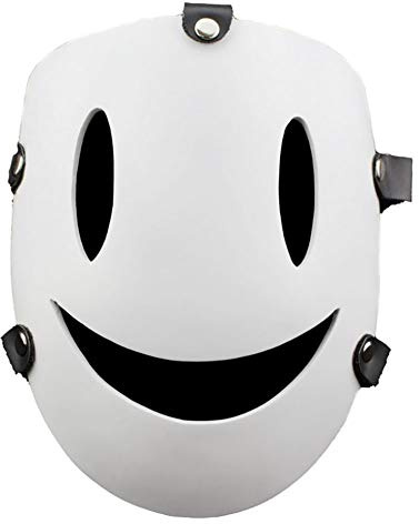 Oikawa High-Rise Invasion Cosplay Mask Sniper Mask Tenkuu Shinpan Mask White Smile Resin Mask for Halloween Cosplay Props