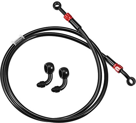 A ABSOPRO 1 Juego AN3 28 90 Grados Motocicleta Freno Manguera Línea 130cm Negro