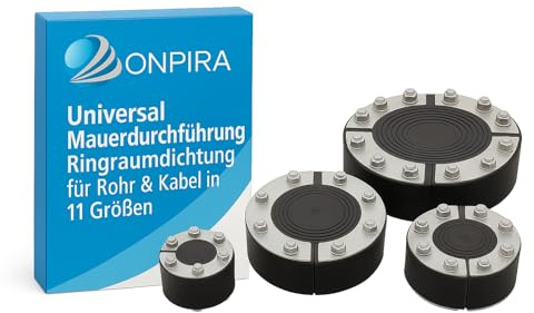 Onpira® Universal Mauerdurchführung Ringraumdichtung für Rohr & Kabel in 11 Grössen und 2 Materialen (Stahl 120mm)
