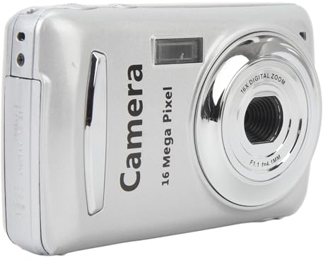 Digitalkamera, 1080P 16 MP Digitale Point and Shoot Kamera, 2,4 Zoll HD Bildschirm, 16 facher Digitalzoom, Autofokus, Mehrachsenstabilisierung, Tragbare Reisekamera für Studenten