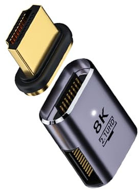 IVIVTOR 8K Adaptador magnético hdmi 2.1-4K@120Hz Adaptador hdmi Curvo 90ª magnetico Macho A Hembra para UHD TV, Consolas de Juegos, proyectores, PC, etc.
