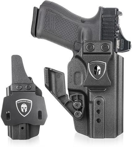 WARRIORLAND IWB & OWB Convertible Holster w/Optic Cut: Fit for Glock 17/19 /34 Gen 3-6 & G32 Gen 3-4 & G19X/44/45 & Listed Models' MOS/V Versions, with Claw, Adj. Cant & Retention, Right Hand