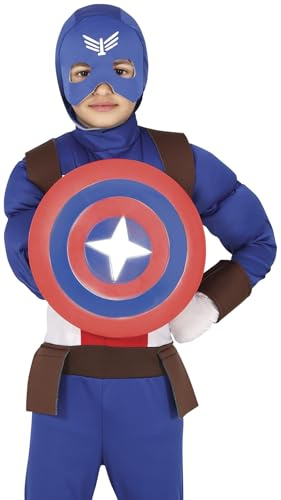 FIESTAS GUIRCA | Superhero Star Shield (11.8 in) - Fancy Dress Accessory for Superhero and Villain Parties - Ideal for Carnival and Halloween - Suitable for All Users - Red Blue