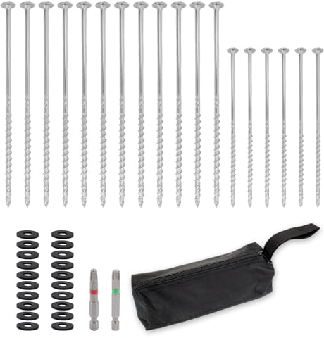 Picchetti Giardino 18 Pezzi Picchetti Tenda Campeggio Picchetti per Tenda Picchetti a Vite con Inserto e 18 Rondelle
