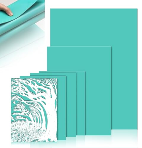 NEUSID Juego de 6 placas de linóleo de 3 mm de goma blanda de corte de linóleo 4A6+A5+A4, placa de linóleo para grabado, placa de linóleo de PVC para grabado de linolaje, sellos, manualidades