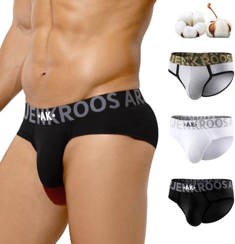 Arjen Kroos Lot de 3 Slip Homme Coton, Design Exclusif, Taille Haute, Couleurs Contrastées