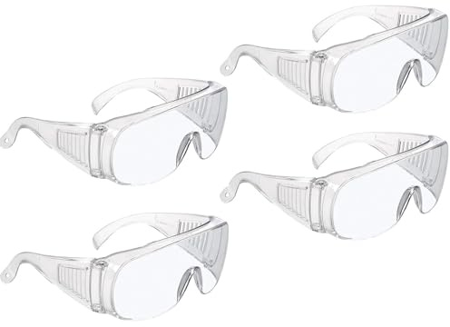 4 Pair Anti Fog Safety Goggles, Protective Glasses, Clear Safety Glasses, Lab Goggle Side Shields, Anti Splash,Anti-fog and Dust-proof, Security Protection, For Construction Laboratory Outdoor