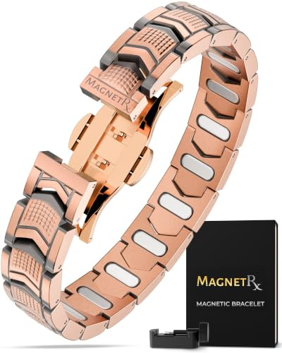 MagnetRX® Koppararmband för Herr – EllipseMAX 5X med 5 000 Gauss-magneter, Justerbar Längd, Premium Kopparsmycke, Arrow Style