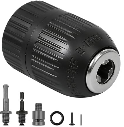 Keyless Drill Chuck Adapter, 1/2’’ SDS Chuck Adapter, 2–13mm 1/2-20UNF Mount Heavy Duty Capacity SDS Adapter Converter Tool for Electric Hammer and Drill Mount for Non-Quick Change Drill Bits