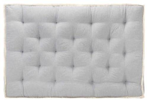 Fangmaliuyun Cuscino per divano per pallet, grigio, 120 x 80 x 10 cm, con frange, in 100% cotone, spesso, per giardino, balcone e soggiorno, design moderno, universale