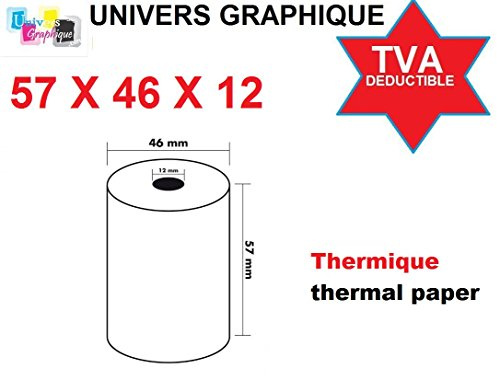 Set med 10 spole, termopapper med hög kapacitet, 57 x 46 x 12, rullar för kreditkortsterminaler, kassalkylator (10 st)