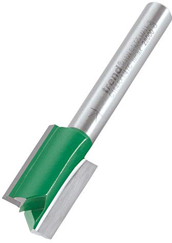 Trend CraftPro Straight Two Flute Router Cutter Bit, 1/4 Inch Shank, 13mm Cut Diameter & 20mm Cut Length, Tungsten Carbide Tipped, C164AX1/4TC