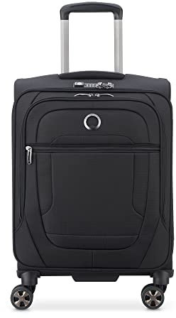 DELSEY PARIS - Helium DLX - Slim Soft Cabin Suitcase - 55 x 40 x 20 cm - 35 liters - S - Black