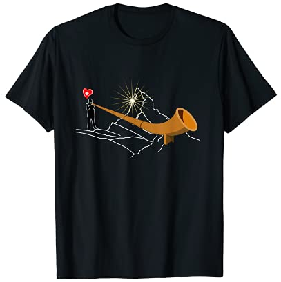 Matterhorn Berge in der Heimat Alphorn Schweiz Sonnenaufgang T-Shirt