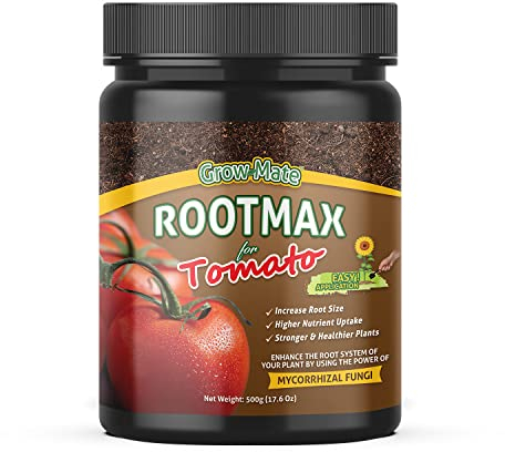 Grow Mate RootMax Tomate Mycorhizal Fungi (500G) Améliore le système racinaire de toutes les fleurs | Pour jardins, pelouses, propriétés, jardins familiaux