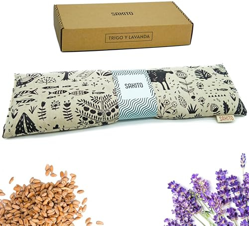 Cuscino Termico Microonde (43x12 cm) - Sollievo Naturale per Dolori Cervicali, Lombari e Mestruali, Uso a Caldo o a Freddo - Elevata Ritenzione del Calore - Profumo di Lavanda - Scatola Inclusa