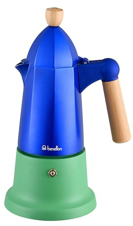 UNITED COLORS OF BENETTON. - Cafetera 6 tazas aluminio azul y verde mate