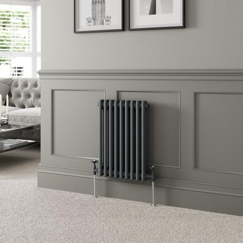 DuraTherm® 600 x 425mm Anthracite Grey Traditional Horizontal Designer Radiator Double Column Colosseum Cast Iron Style Central Heating Panel Radiators Rad