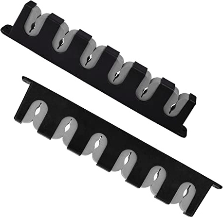 SAVITA 1 Pair Wall Mounted Fishing Rod Rack, Horizontal Fishing Rod Holders Storing 6 Poles Fishing Pole Holder for Wall Garage Boat (Black & Gray)