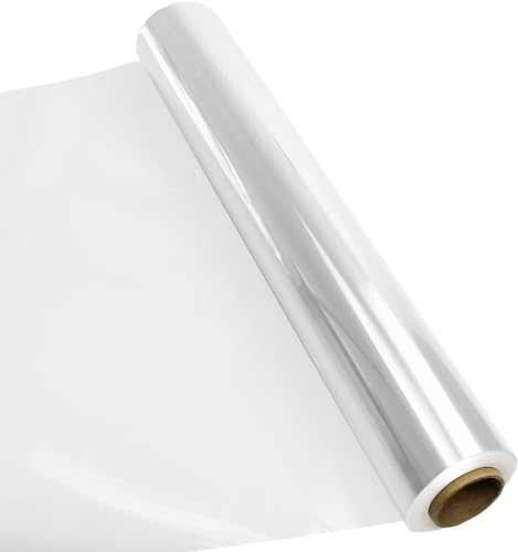 WAIZHIUA 80cm x 30m Klare Cellophan Rolle 3 mm Tortenrandfolie Geschenkfolie Transparent für Geschenkkörben Handwerk