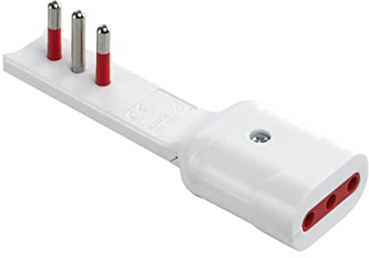 ROSI ADATTATORE 90° ULTRAPIATTO 10A 2P+T/PRESA 10A 2P+T BIANCO SERIE EMILIA FLAT