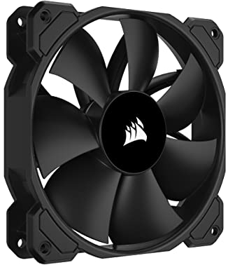 Corsair SP120 Elite Ventilador para Chasis de 120 mm con AirGuide - Bajo Nivel de Ruido 20.6 dBA - De Ventilador Desde 300 RPM hasta 1.300 RPM 45,4 CFM - Paquete Individual - Negro