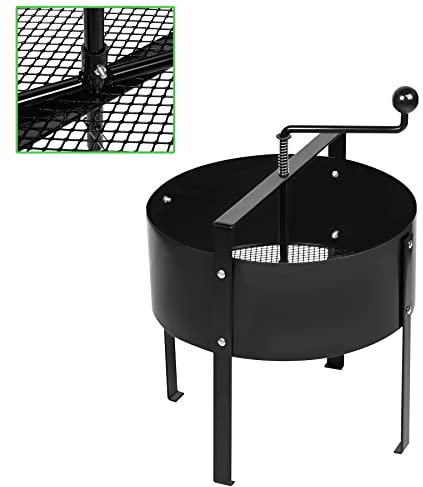 Froadp Tamiz de manivela de 40 x 45 cm, filtro de malla fina, colador de suelo, colador de arena para tamizar tierra, esparcidor de césped, esparcidor de fertilizantes para césped y jardín (tipo B)