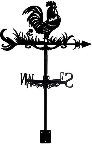 SUPERDANT Hahn Wetterhahn Huhn Schmiedeeisen Wetterhahn fürs Dach Garten Wetterfahne Richtungsschild Für Den Außenbereich Bauernhaus Dekoration Wetterfahnen Hahn Weathervane für Yard Garten Bauernhof