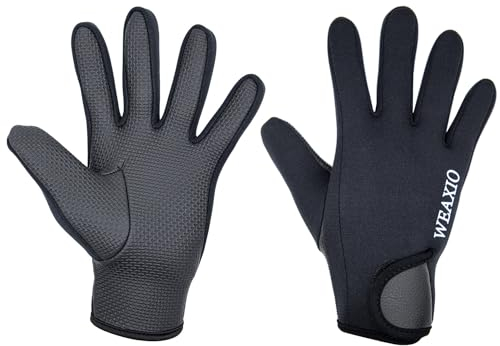 WEAXIO Neoprenhandschuhe 2mm Tauchhandschuhe, Thermohandschuhe Premium CR Neopren Handschuhe Schwimmhandschuhe Super Stretch Anti-Rutsch Wasserhandschuhe für Tauchen Schwimmen Surfen