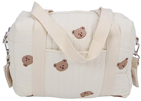 Hapivida Baby Henkeltaschen, Große Kapazität Baumwolle Kinderwage Wickeltasche, 26x29x12cm Tragbare Mama Tasche mit Kinderwagengurten zum Windelwechseln für Papa Unterwegs(Tragen)