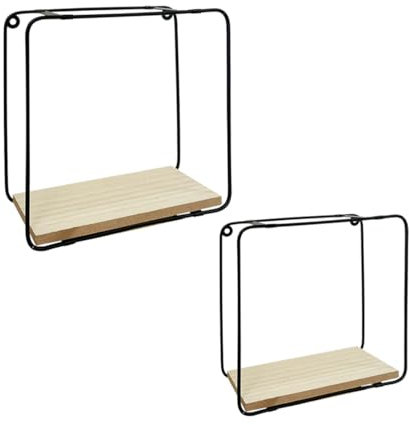 Acomoda Textil – Estantería para Pared de Madera y Metal Moderna y Resistente para Organizar. Estante para Dormitorio, Cocina, Baño y Oficina de Fácil Instalación.(2 Cubos, 21x21x10 / 17,5x17,5x10 cm)