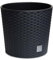 astor24 - Premium Blumentopf Pflanzkübel 40 Ø cm inkl. Einsatz Schwarz in Rattan Optik - Pflanzkübel - Übertöpfe -Blumentopf für Haus und Garten