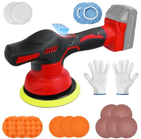 Cordless Car Buffer Polisher for Milwaukee 18V Battery，5000 RPM , 8 Variable Speed Cordless Polisher and Polisher Kit, 150mm Base for Car Detailing/Polishing/Waxing/Scratch Removing(No Battery)