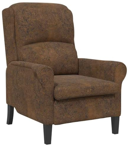 vidaXL sillón Marrón 76 x 94 x 102 cm Cuero sintético, Sillón para Sala, Asiento Moderno, Símil Piel, Diseño Ergonómico, Estilo Funcional, Comodidad Acolchada